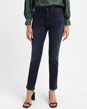 women lightly washed 724 straight jeans