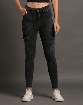 women lightly washed high-rise skinny fit jeans