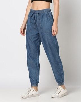 women lightly washed joggers