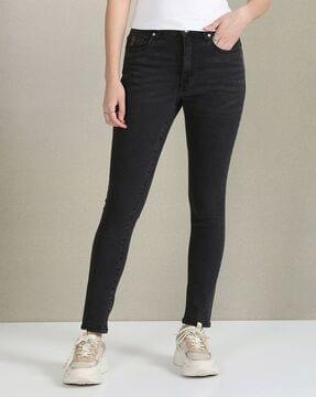 women lightly washed super skinny fit jeans