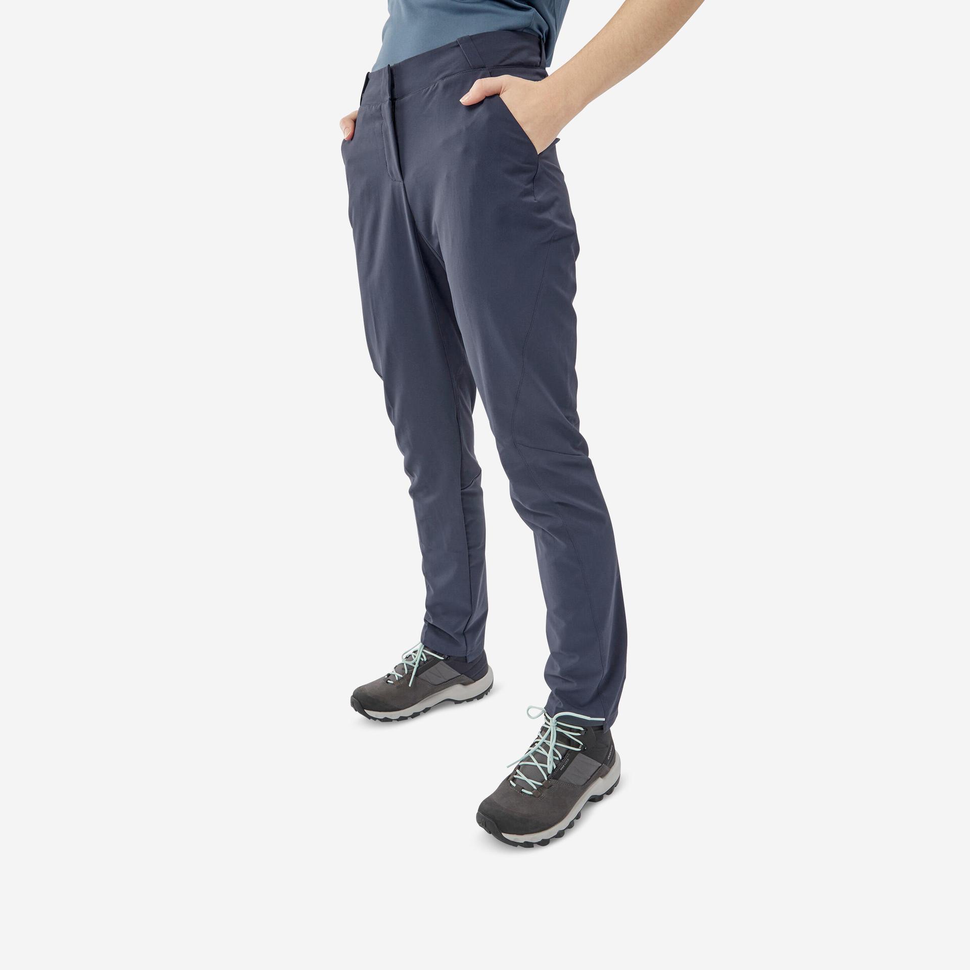 women lightweight dry fit pants dark blue - mh100