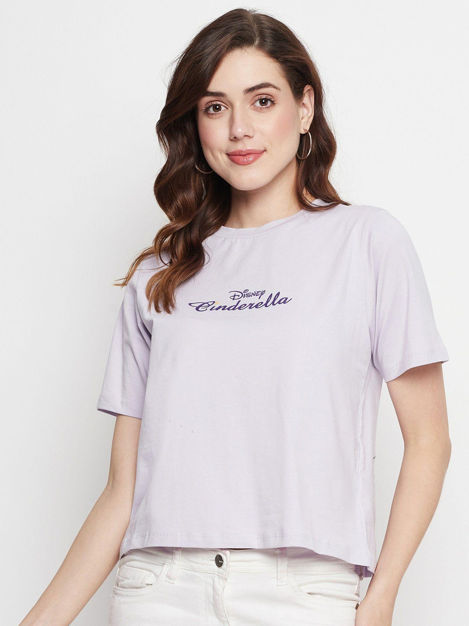 women lilac crop t-shirt