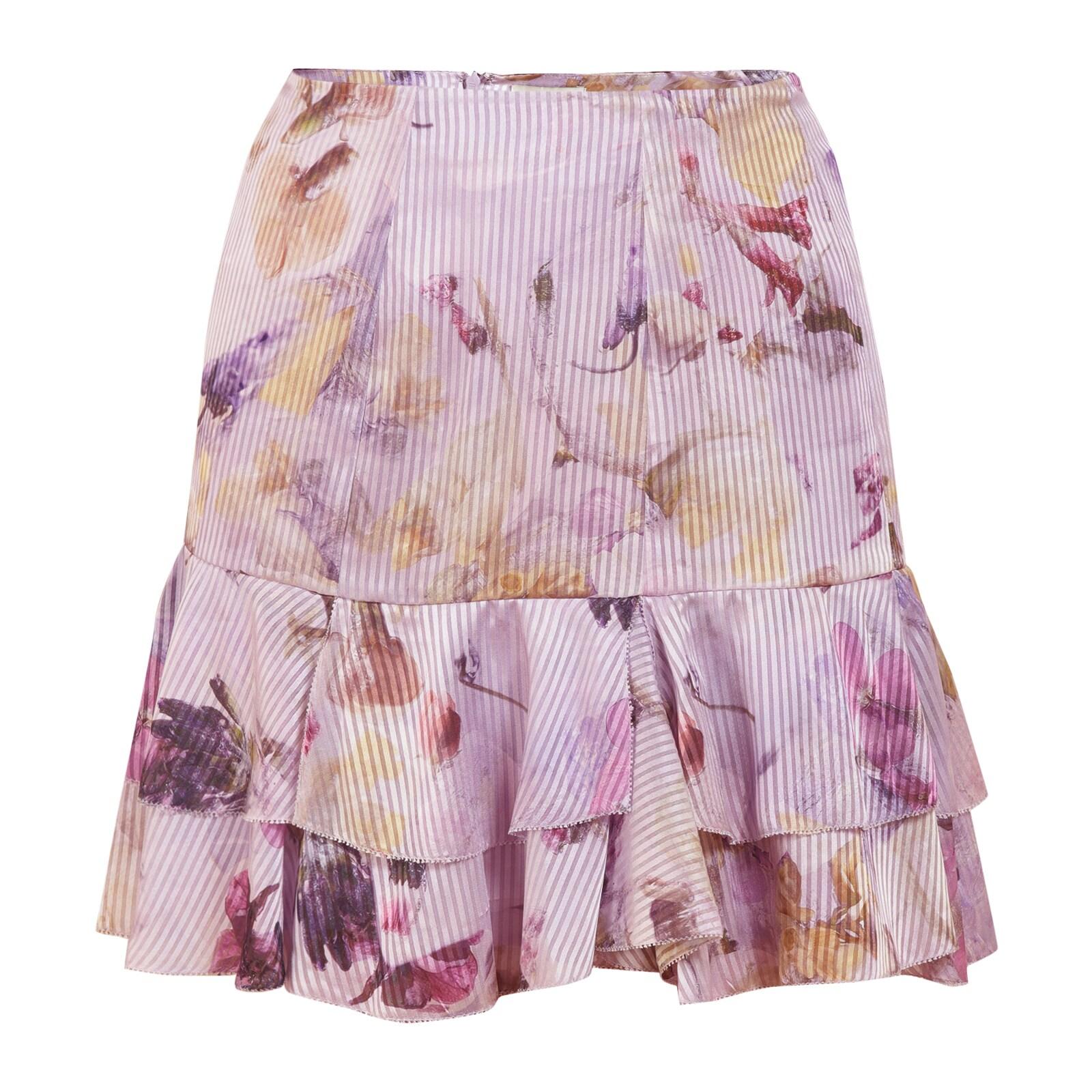 women-lilac-printed-tiered-mini-skirt