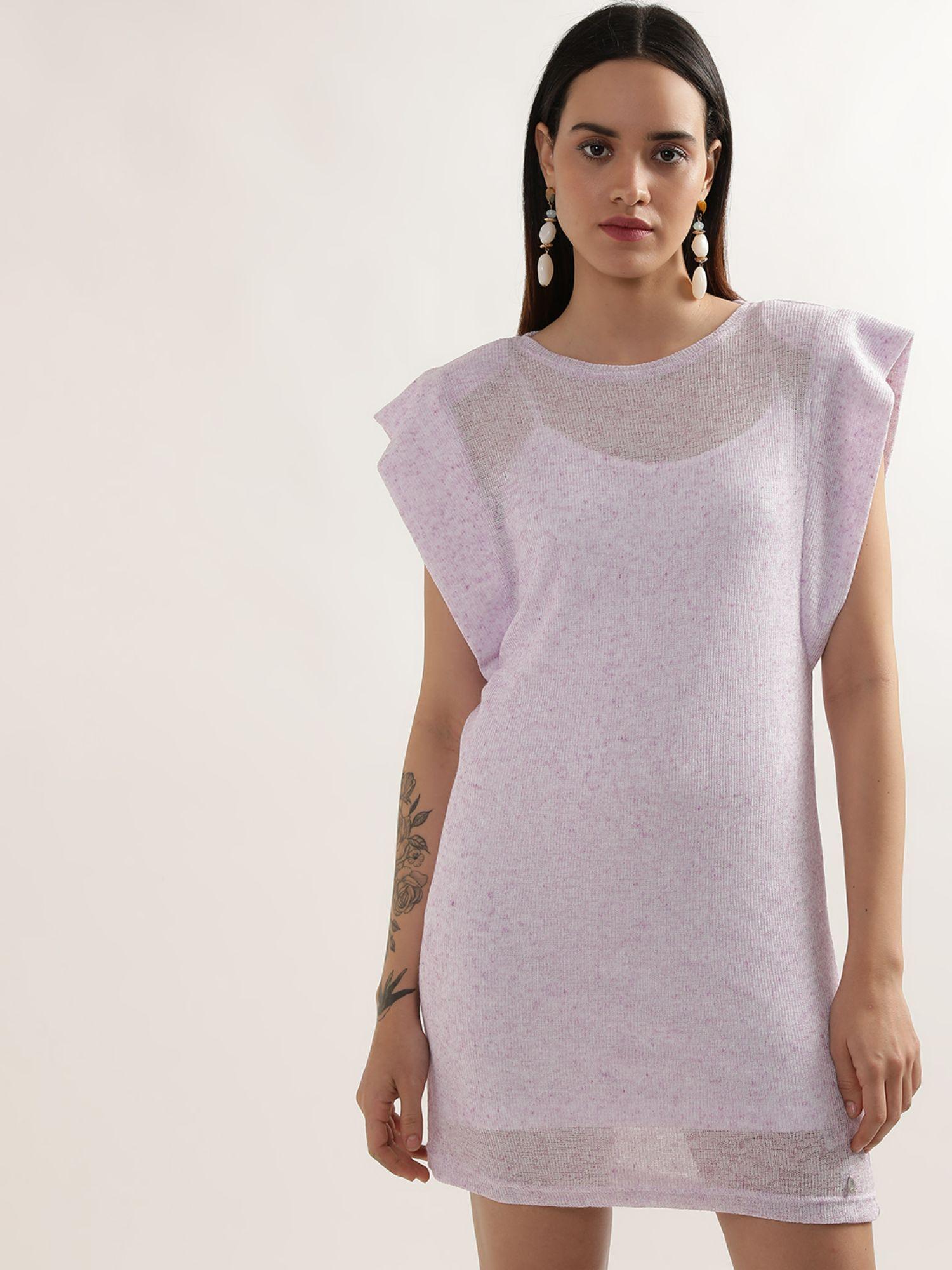 women lilac solid dress