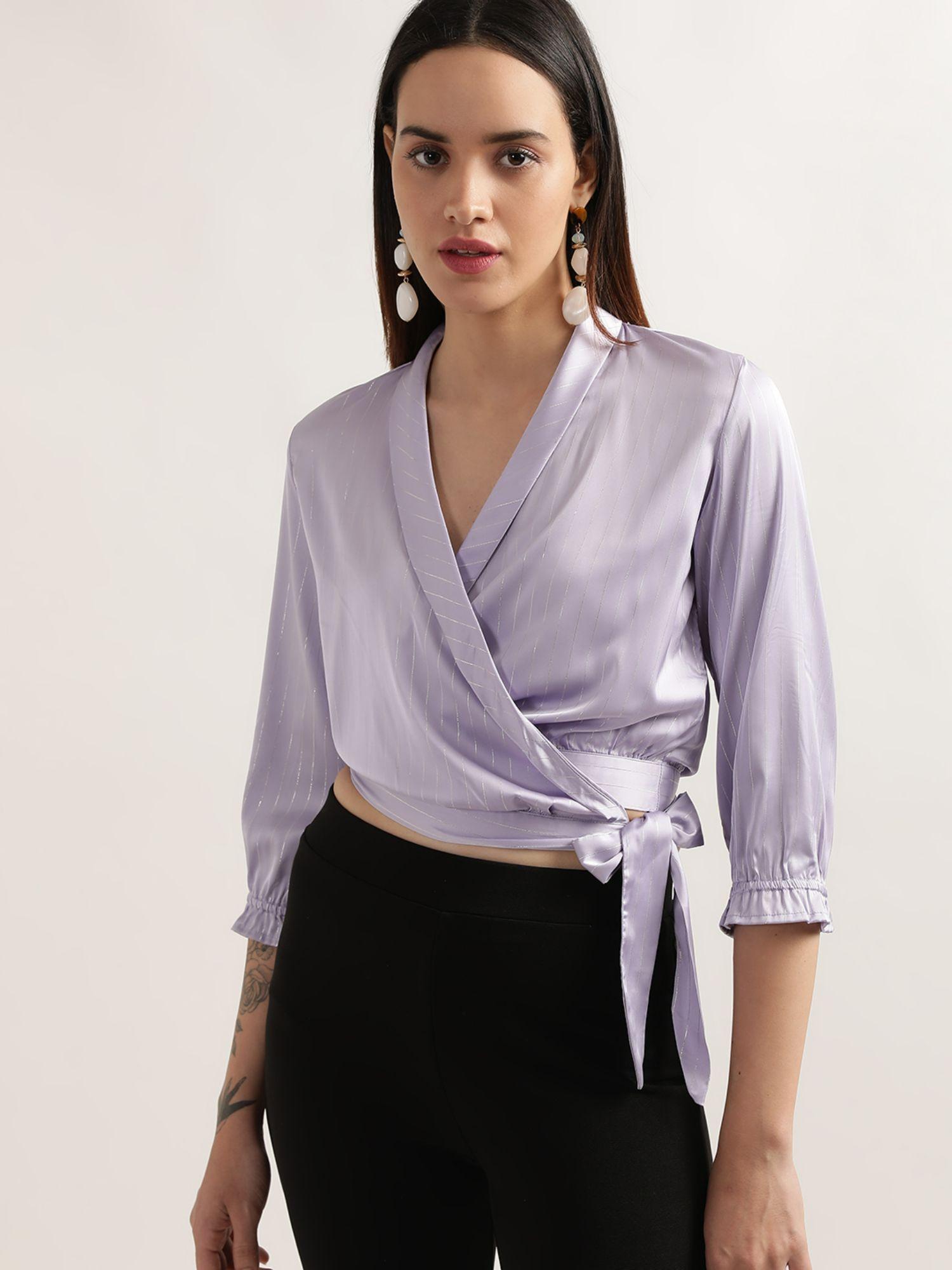 women lilac solid top