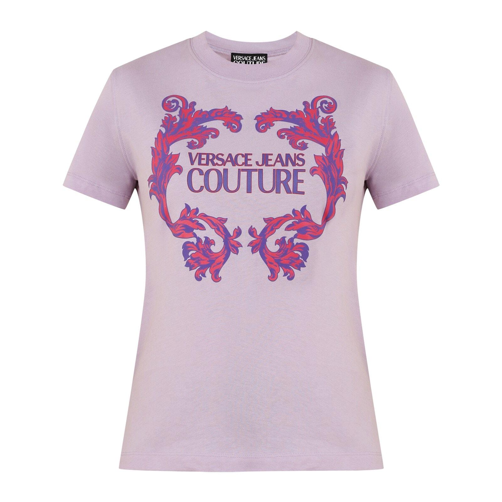 women lilac vjc branding with baroque print t-shirt