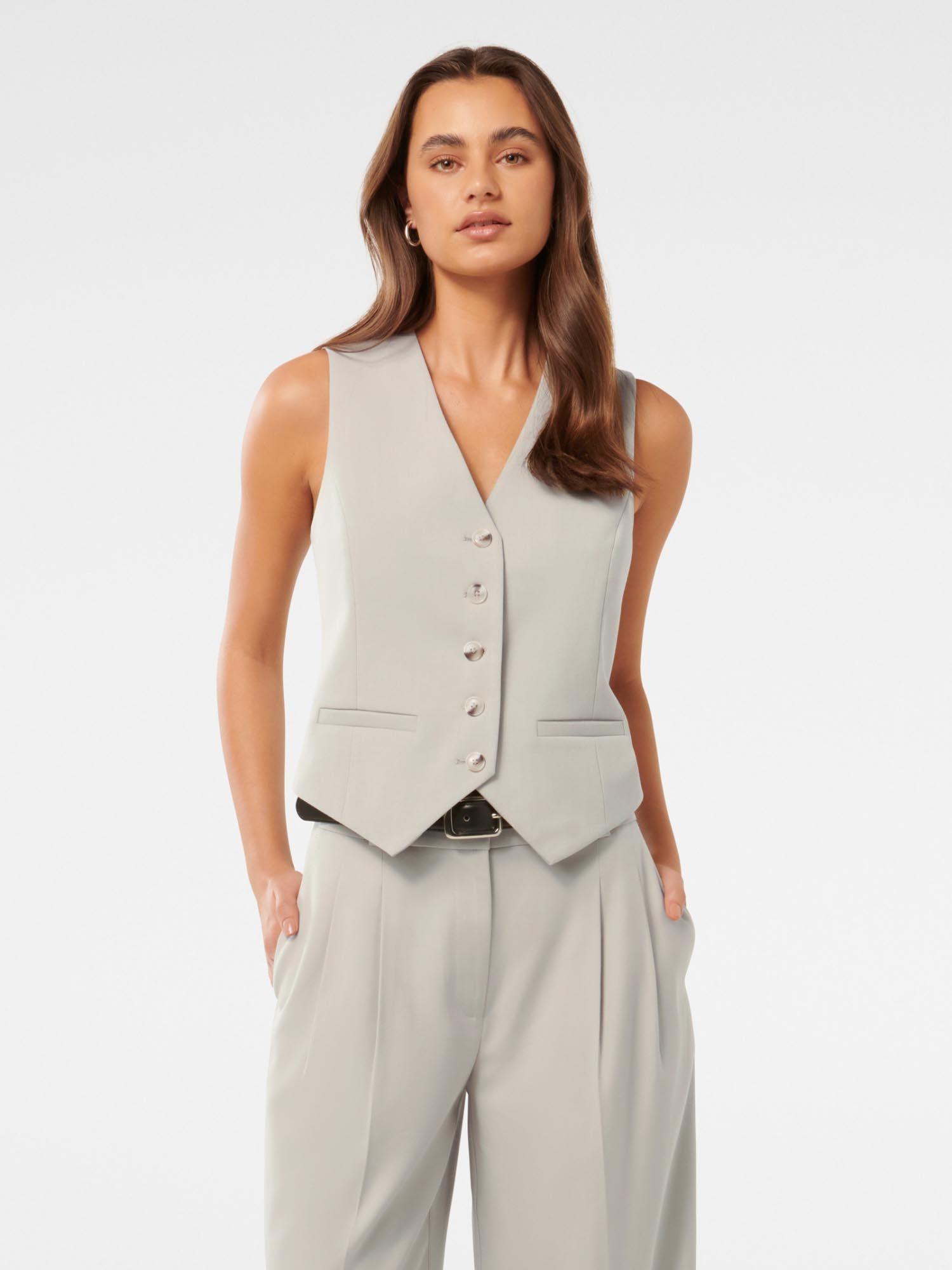 women linen grey carol waistcoat