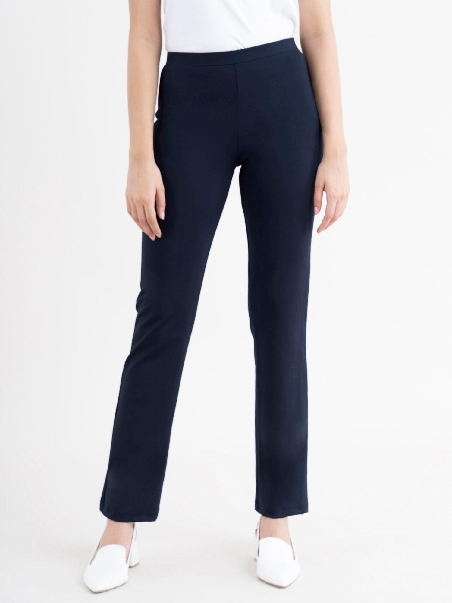 women livin air high-rise bootcut trousers - navy blue