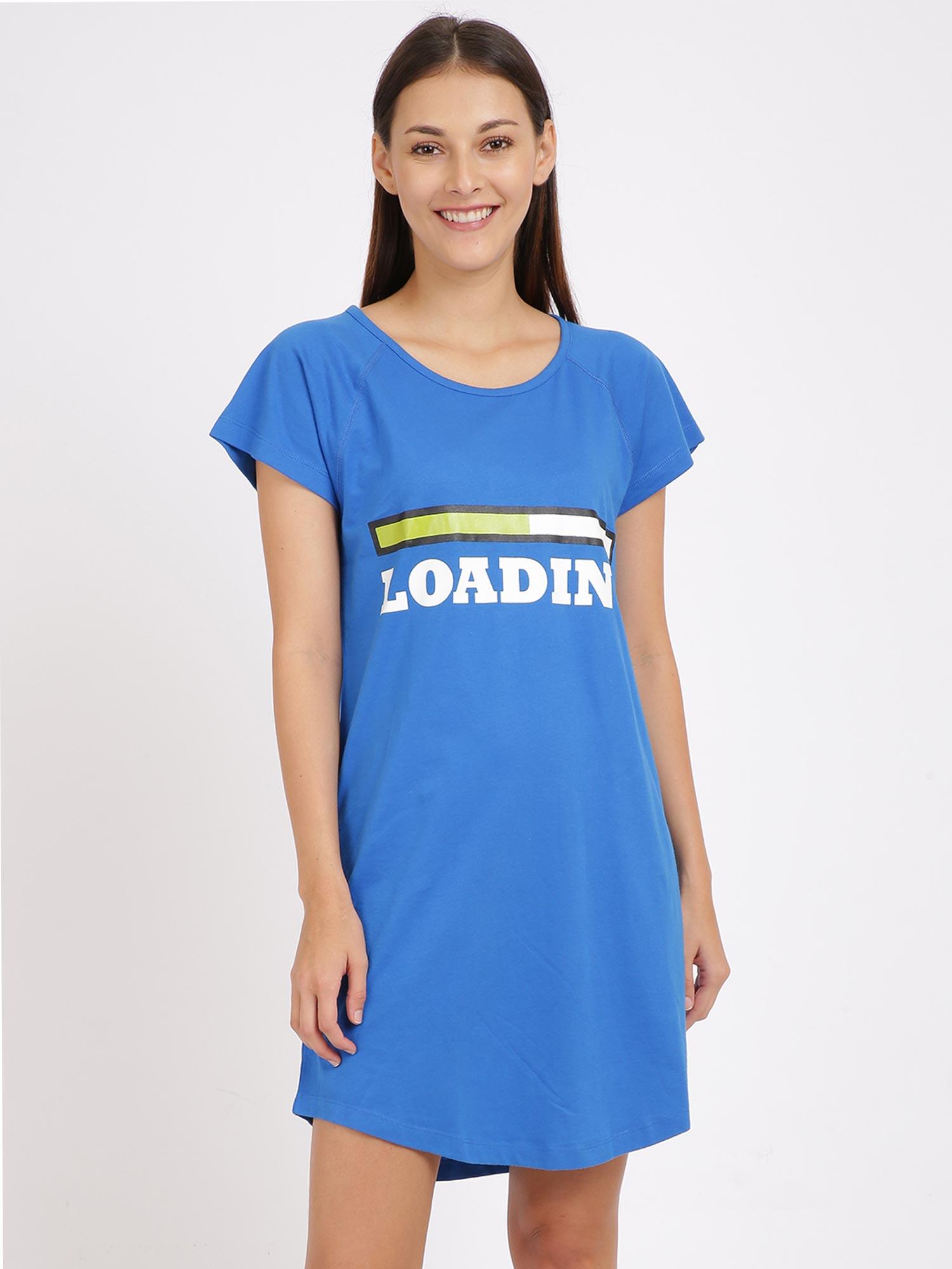 women loading nighty - blue