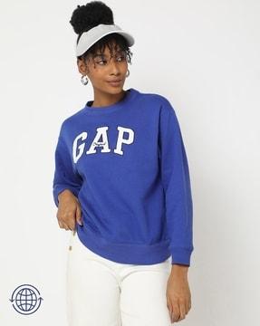 women logo applique relaxed fit sweatshirt