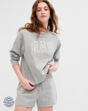 women logo applique relaxed fit sweatshirt