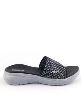 women logo applique slip-on slides