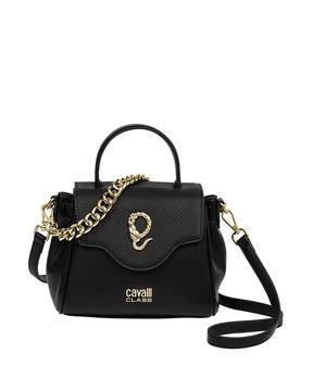 women logo embossed bag with detachable strap