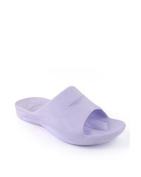 women logo embossed slip-on slides