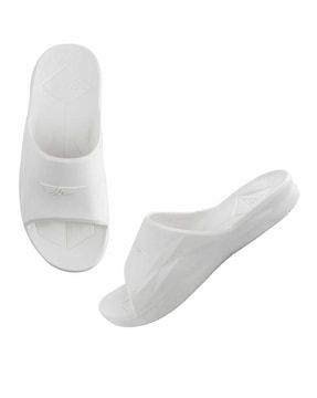 women logo embossed slip-on slides