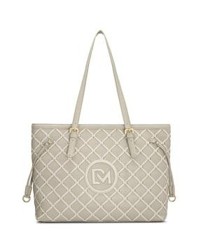 women logo embossed tote bag with adjustable strap