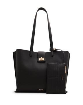 women logo embossed tote bag with double handle