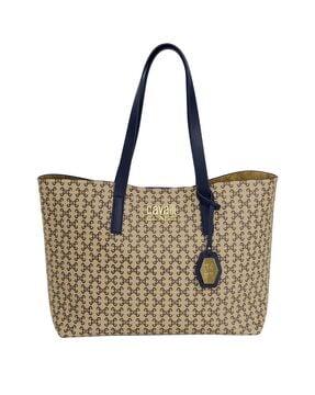 women logo embossed tote bag with pouch