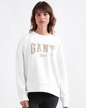 women logo embroidered regular fit sweatshirt