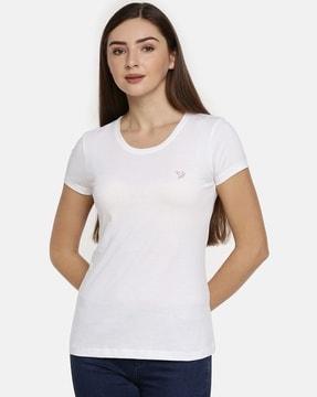 women logo pattern slim fit t-shirt