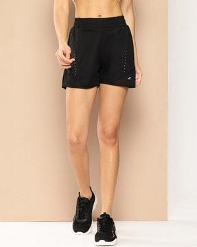 women logo print knit shorts