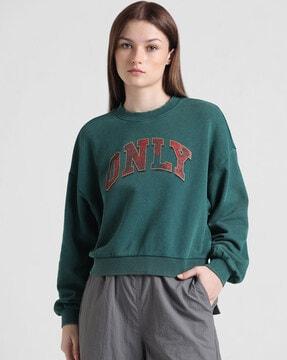 women logo print loose fit sweatshirt