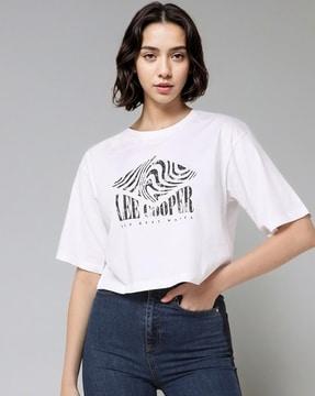 women logo print regular fit crew-neck t-shirt