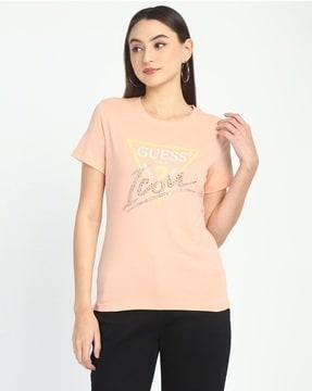 women logo print regular fit crew-neck t-shirt