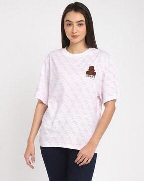 women logo print regular fit crew-neck t-shirt