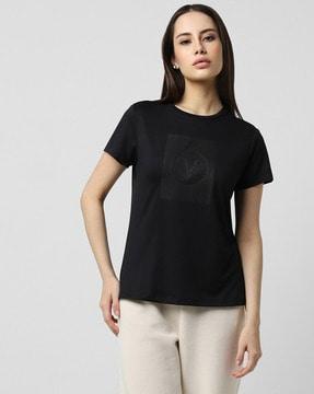 women logo print regular fit round-neck t-shirt