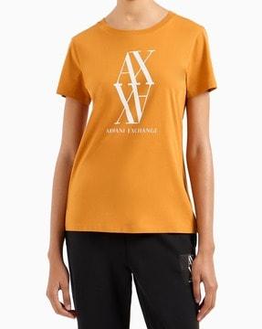 women logo print regular fit round-neck t-shirt