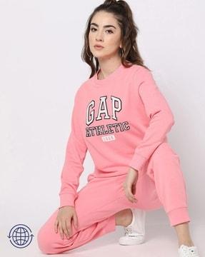 women logo print relaxed fit hoodie