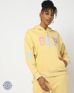 women logo print relaxed fit hoodie