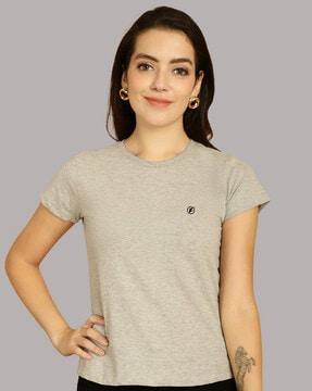 women logo print round-neck t-shirt