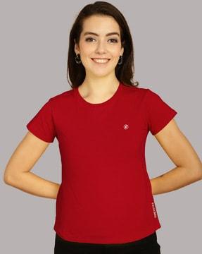 women logo print round-neck t-shirt