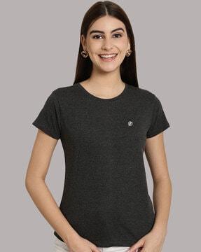 women logo print round-neck t-shirt