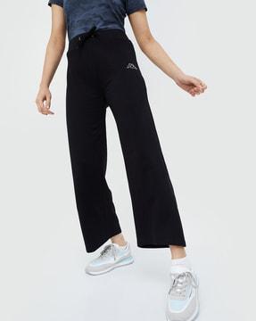 women logo print straight fit pants