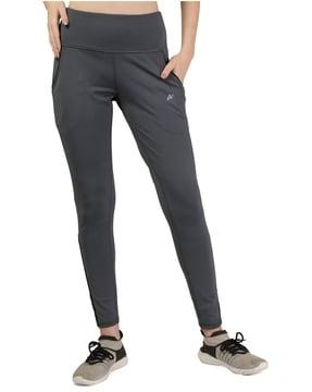 women logo print track pants with elasticated waistband