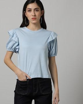 women loose fit crew-neck t-shirt