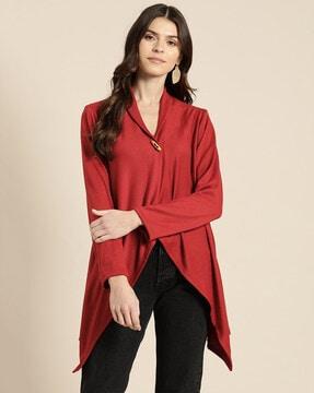 women loose fit front-open shrug