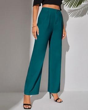 women loose fit pleated trousers