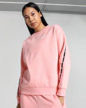 women loose fit sweatshirt with brand taping