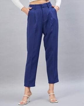 women loose flat-front trousers