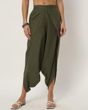 women loose pants with elasticated insert pockets