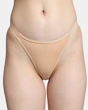 women low-coverage thong with elasticated waistband