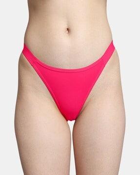 women low-coverage thong with elasticated waistband