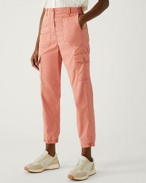 women lyocell rich cargo tea dyed trousers