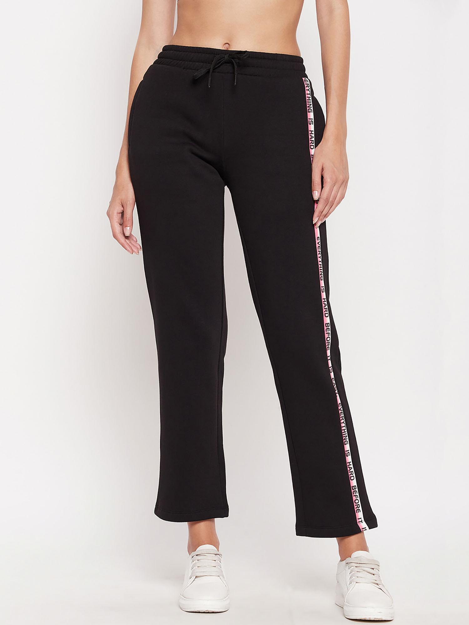 women m secret solid black track pant