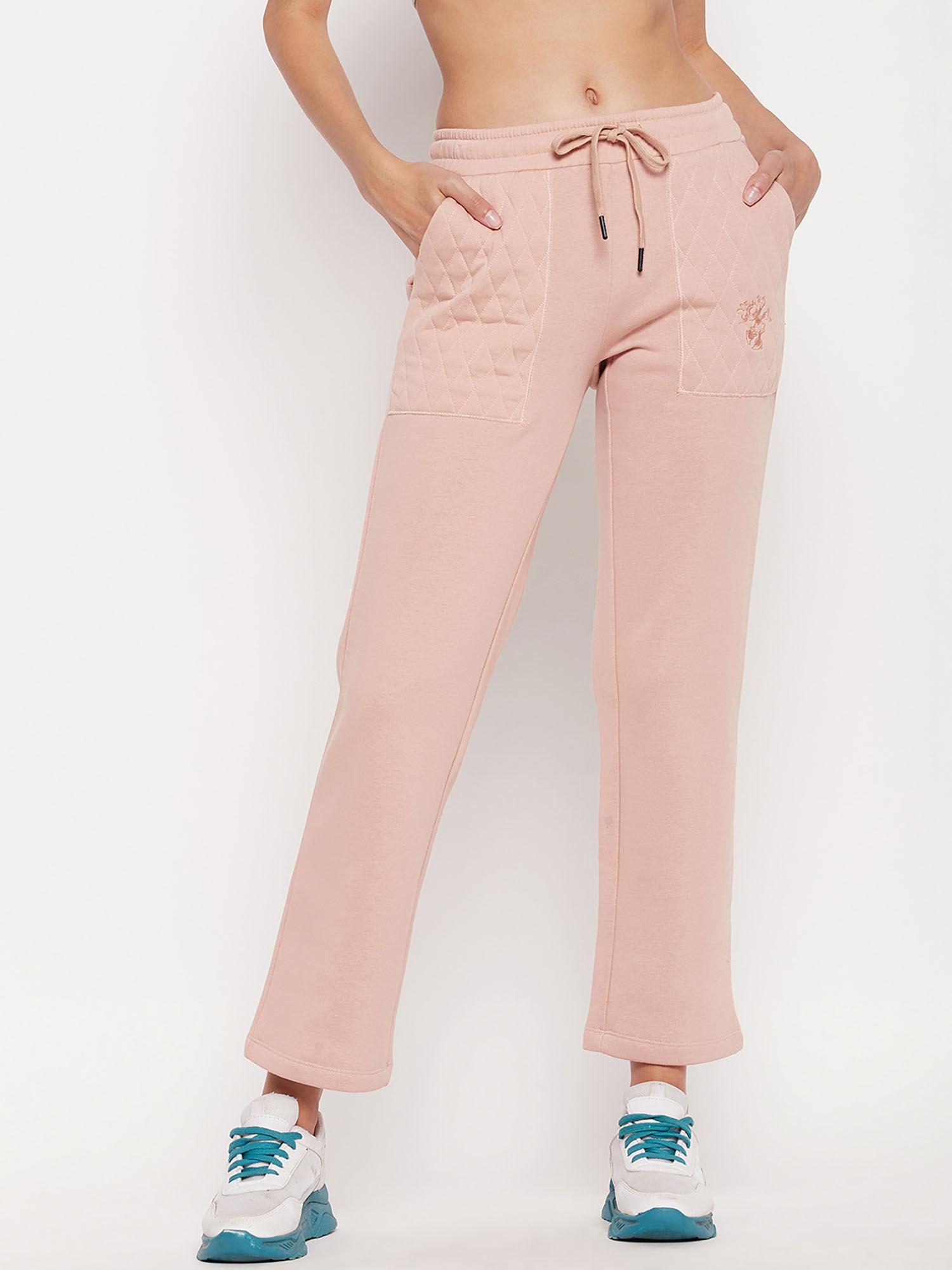 women m secret solid peach track pant