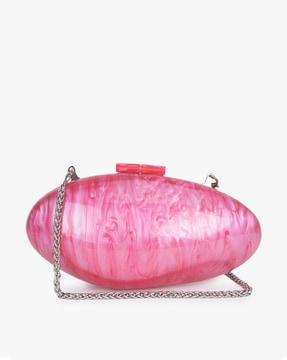 women marble print clutch with chain